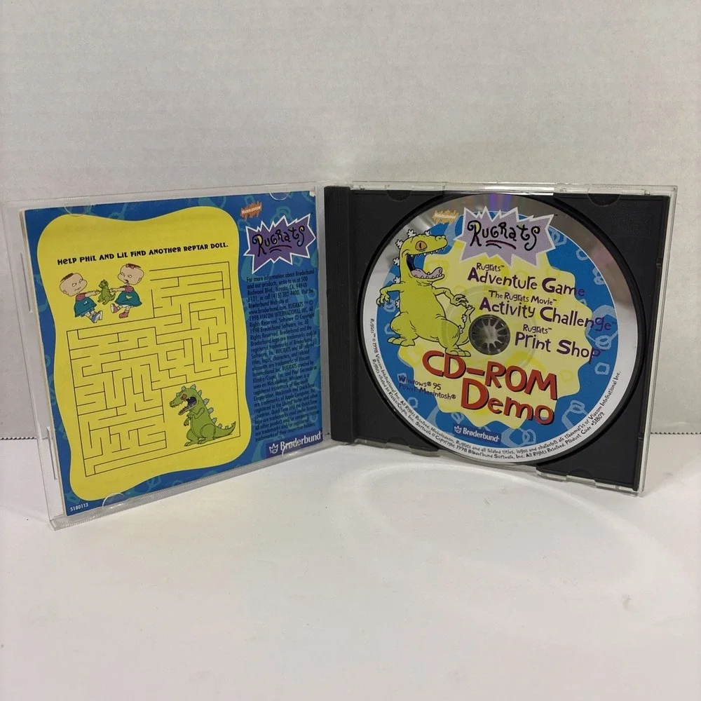 Rugrats Adventure Game CD-ROM Demo Windows 95 Mac Broderbund Nickelodeon 1998